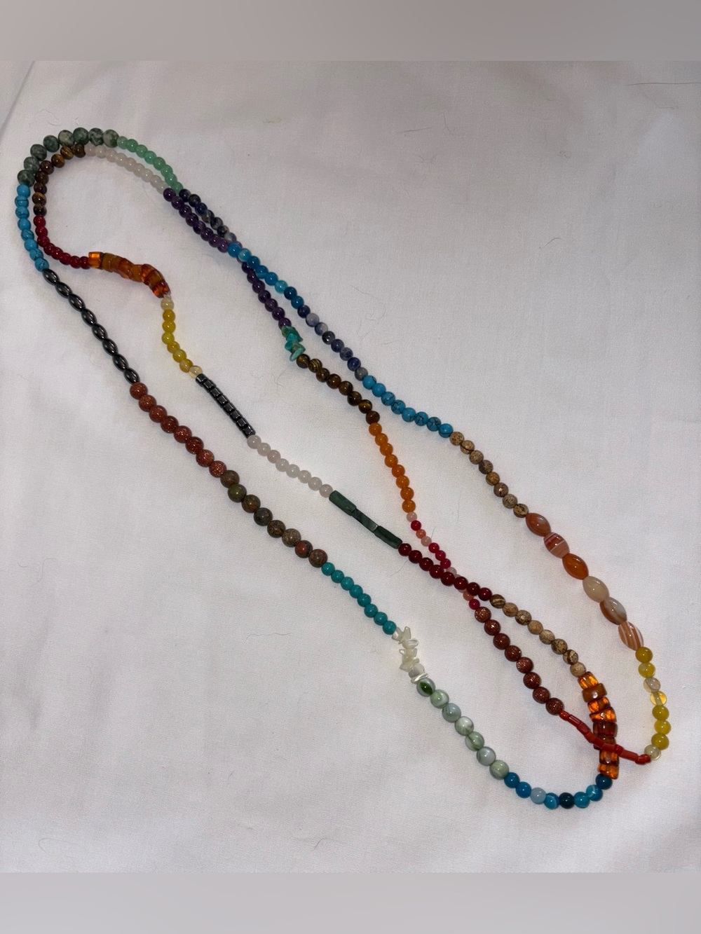 Multi Semi Precious Gem Stone 60+ in. Necklace